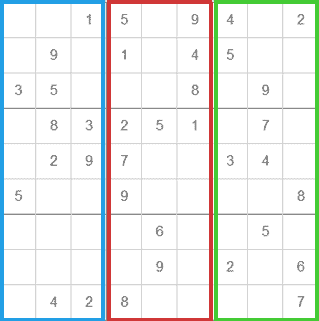 Lösungsweg Sudoku: Sudoku in Blöcke einteilen